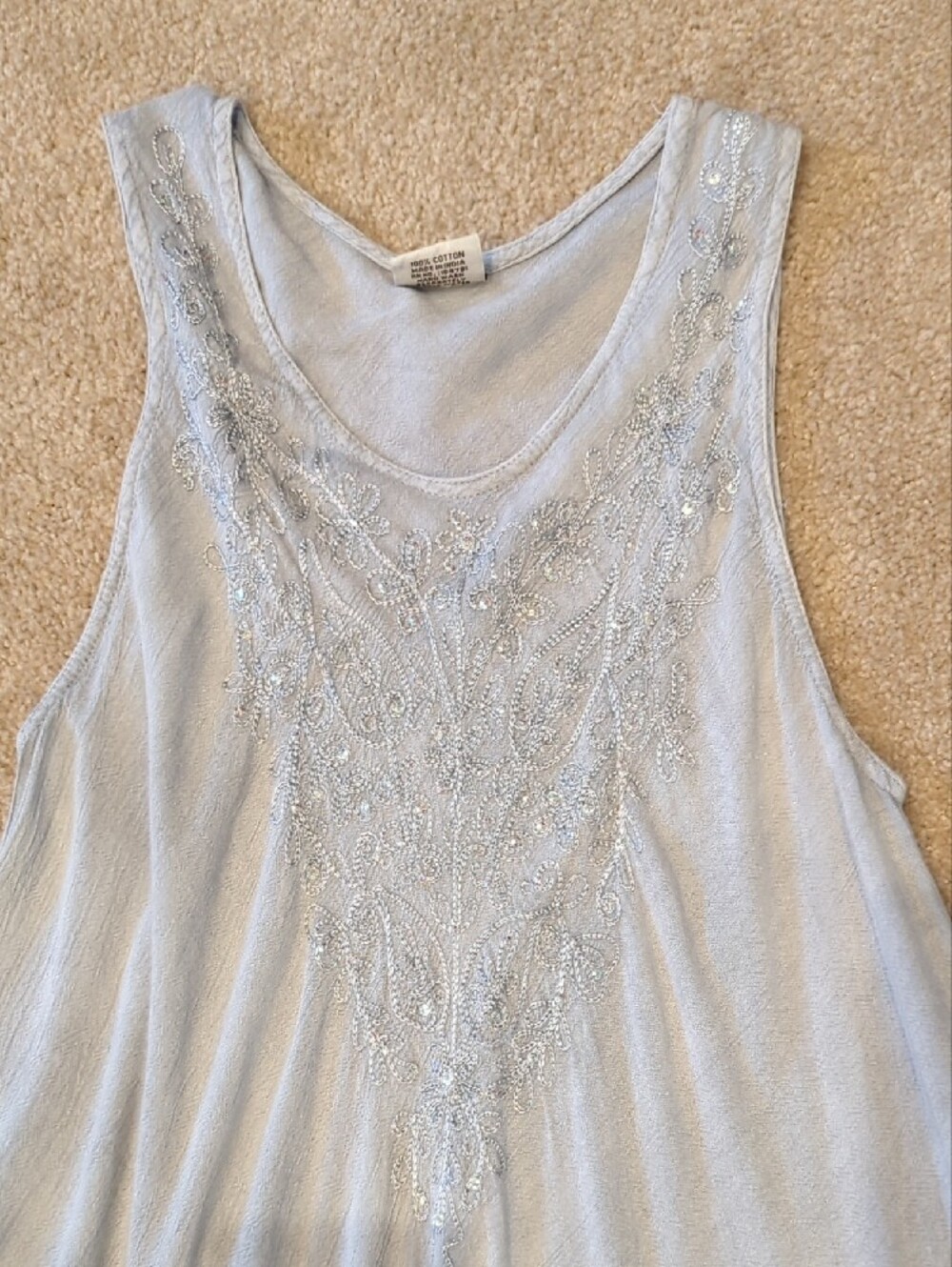 Advance Apparels Silver Boho Embroidered Dress